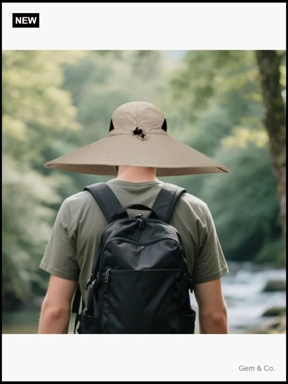 UPF50+ Wide Brim Fishing Hat, Waterproof Bucket Sun Hat for Outdoor